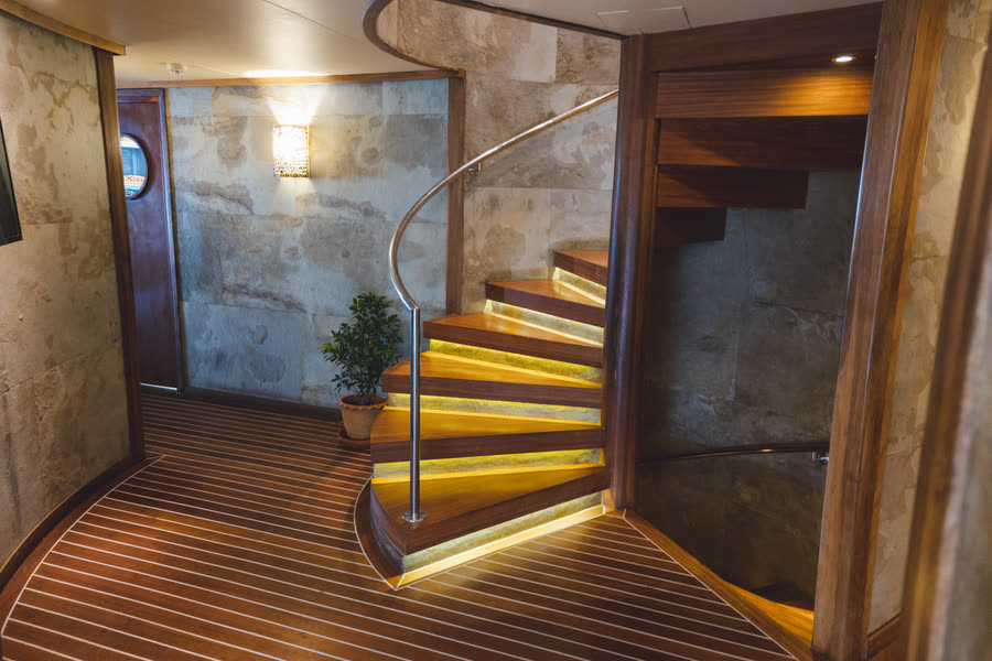 The stair between decks