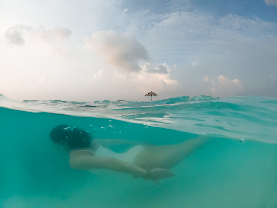 Swimming out from the sandbank
